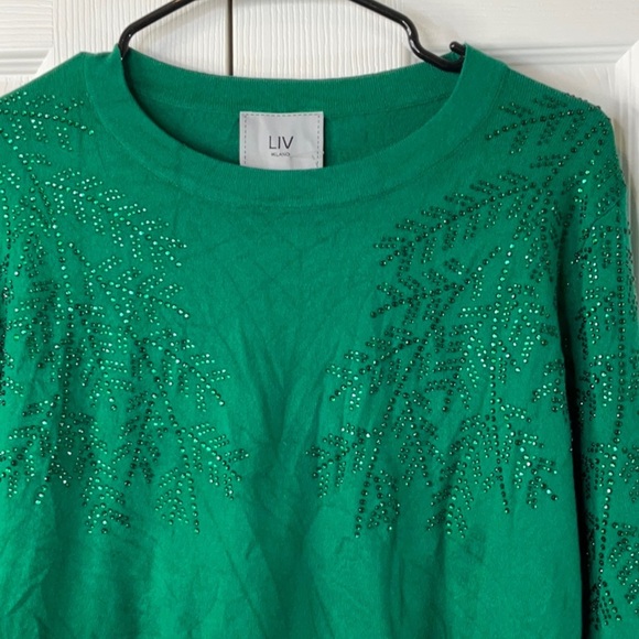 LIV Milano Women’s Green Long Sleeve Sweater Size L - Picture 3 of 9